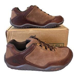 KURU Chicane Shoes Mens Size 9.5 Wide Brown Leather Trail Sneakers Comfort